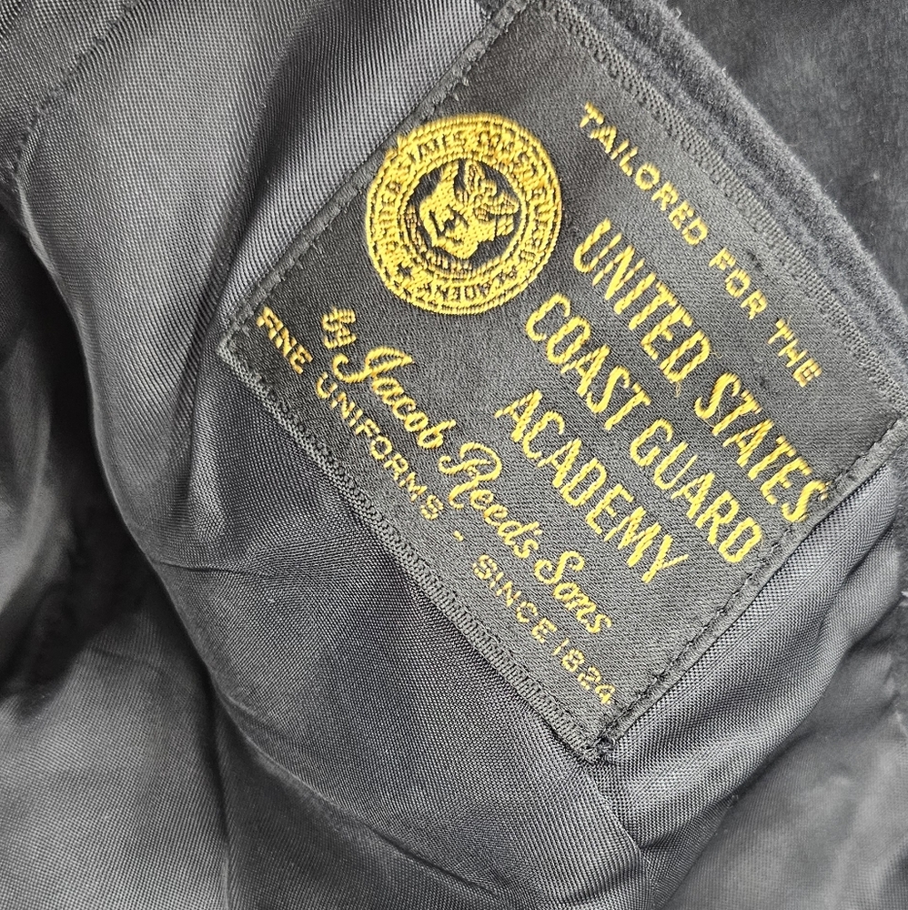 United States Coast Guard Academy Jacket Black Gold Size Large - Picture 3 of 16